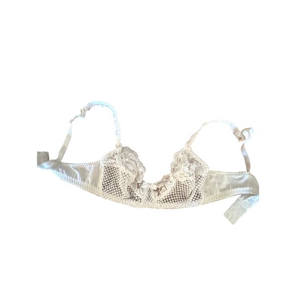 Lace White see-through lingerie wireless bra 34C  - Picture 1 of 4